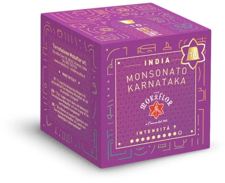 Mokaflor India Monsonato Karnataka Nespresso Compatible Coffee Capsules 10 Pcs