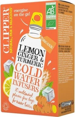 Clipper Organic Lemon, Ginger & Turmeric Cold Water Infusers 10 Bags