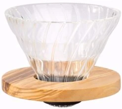 Hario Olive Wood V60 Glass Dripper Size 01